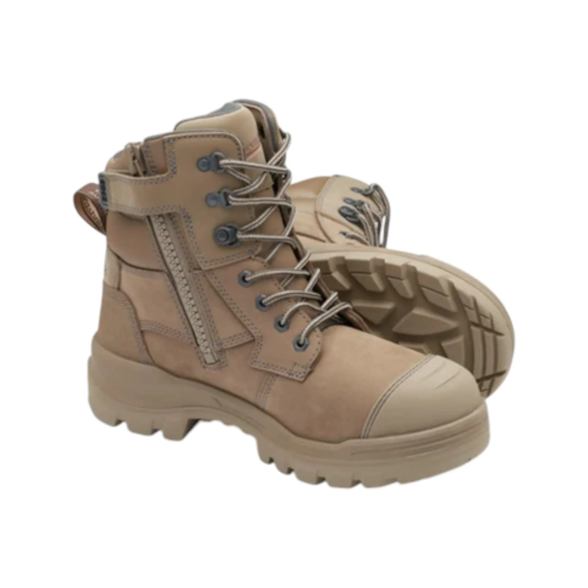 8063 Blundstone RotoFlex Steel Zip Sided Safety Boot Stone