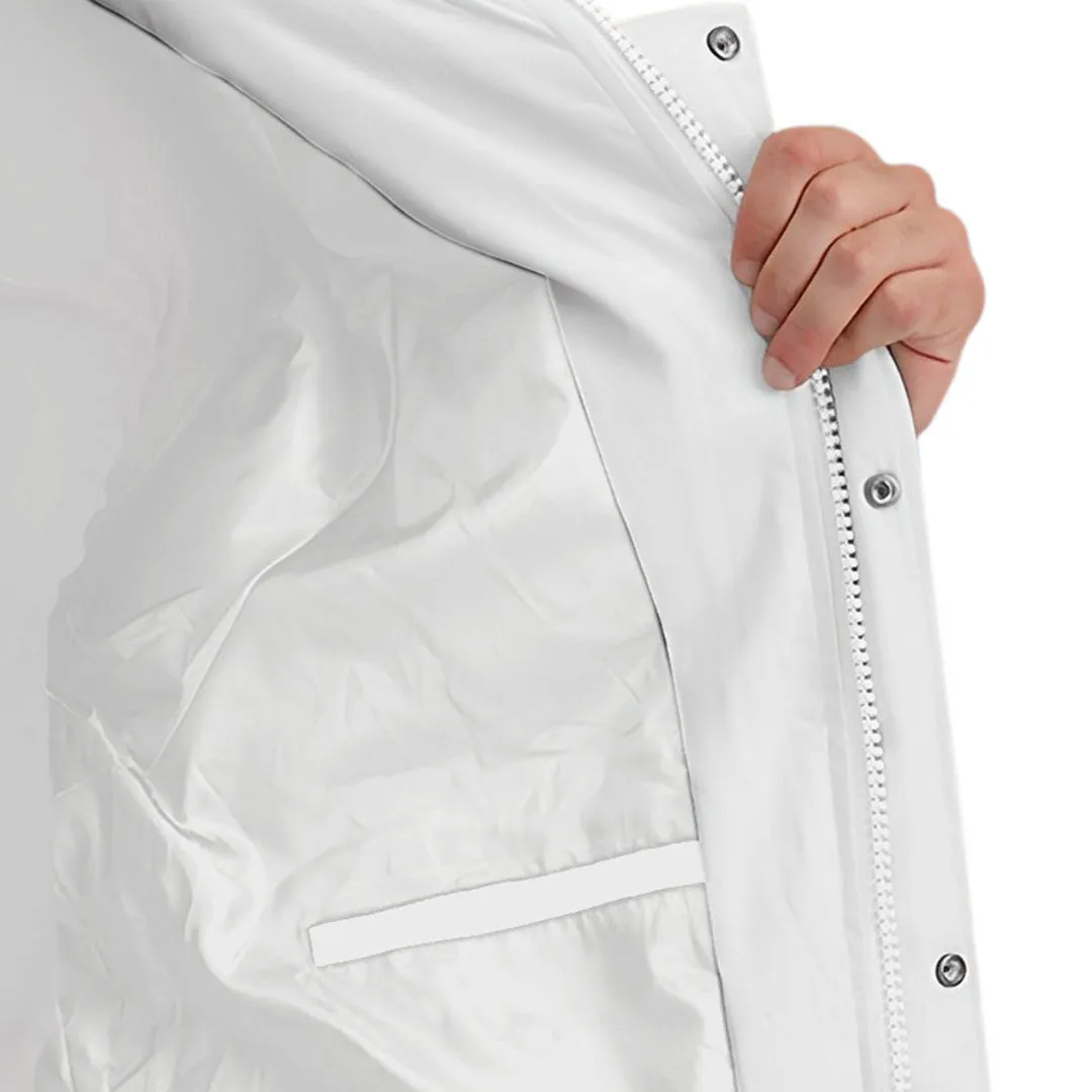 abbee White XL Winter Fur Hooded Thick Overcoat Jacket Stylish Lightweight Quilted Warm Puffer Coat