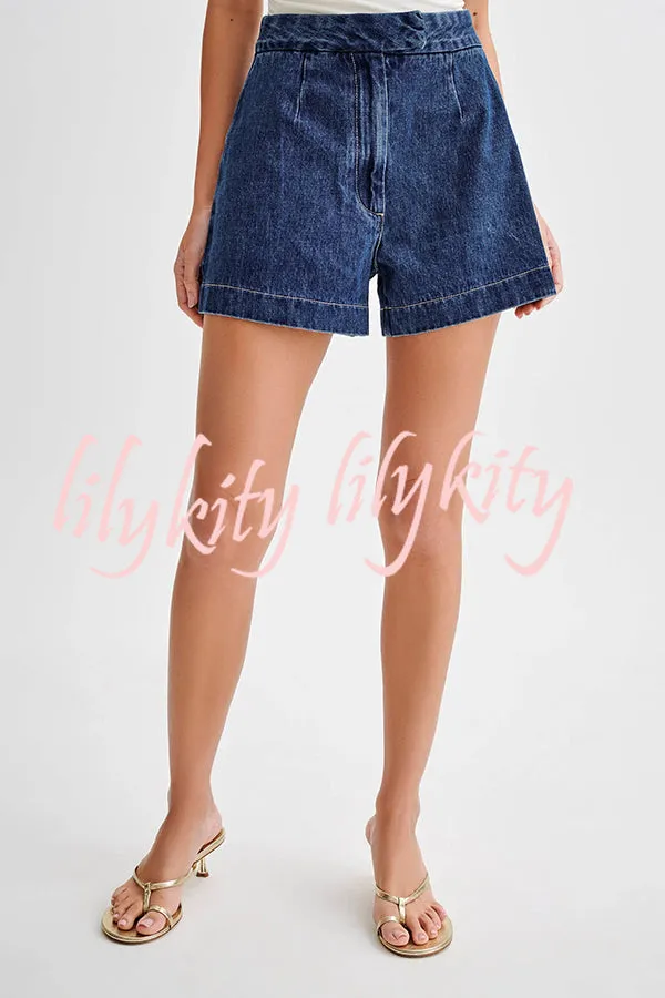 Abel Denim High Waist Relaxed Fit Shorts