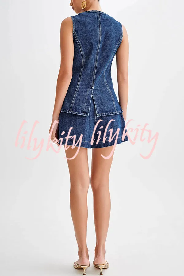 Abel Denim High Waist Relaxed Fit Shorts
