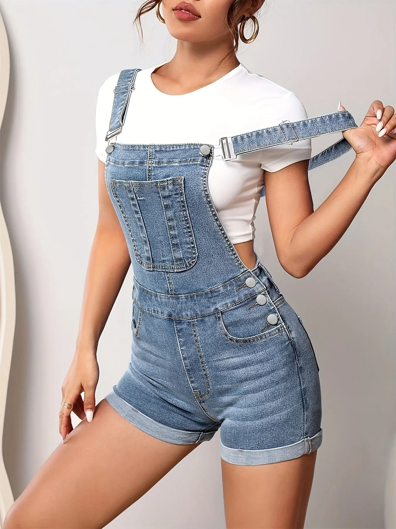 Adjustable Strap Denim Overall