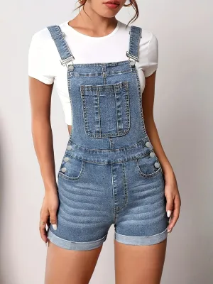 Adjustable Strap Denim Overall