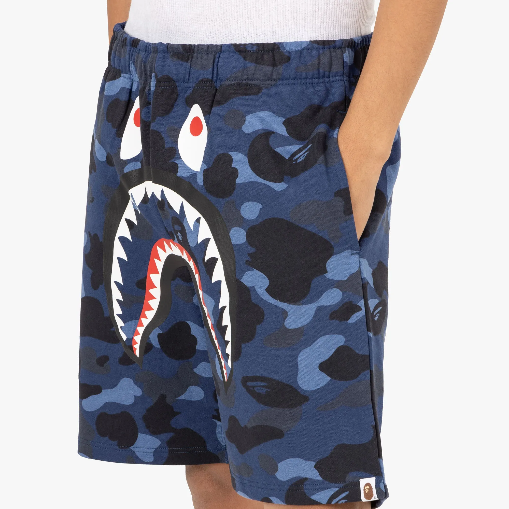 BAPE Color Camo Shark Sweat Shorts / Navy