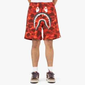 BAPE Color Camo Shark Sweat Shorts / Red