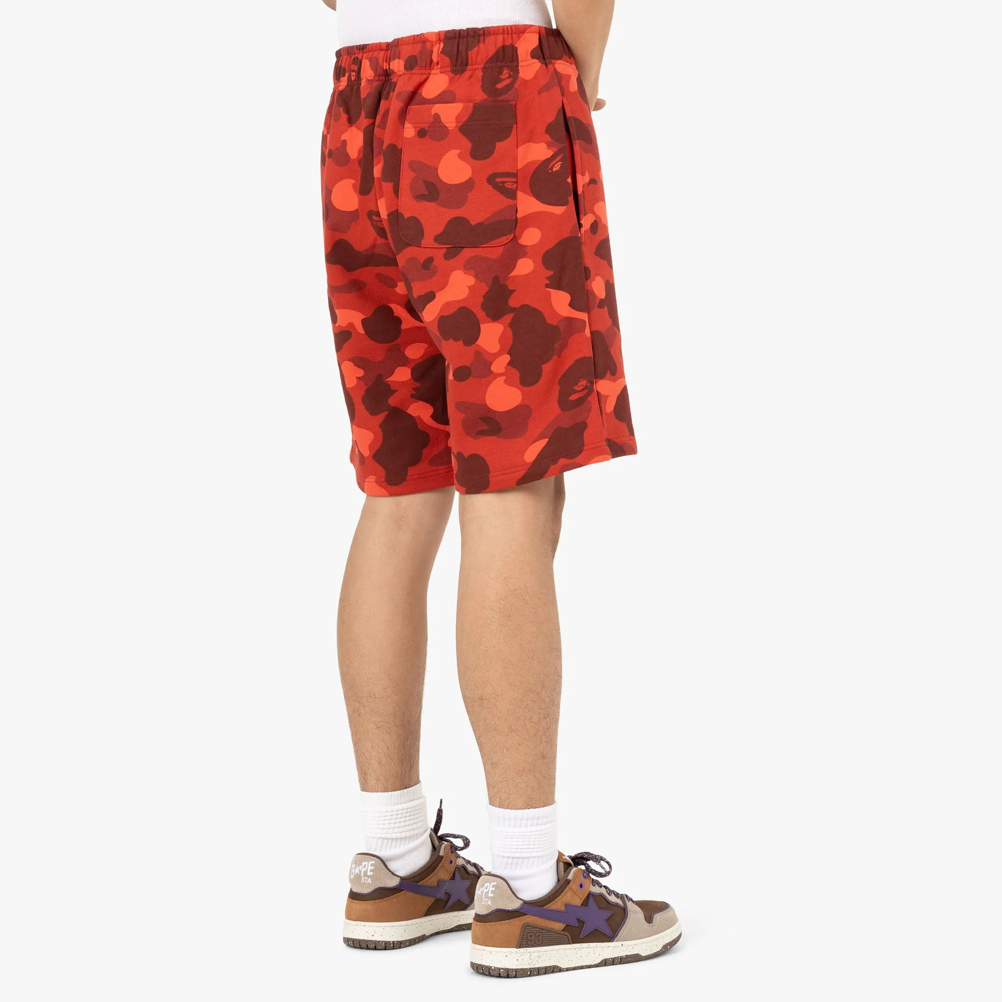 BAPE Color Camo Shark Sweat Shorts / Red