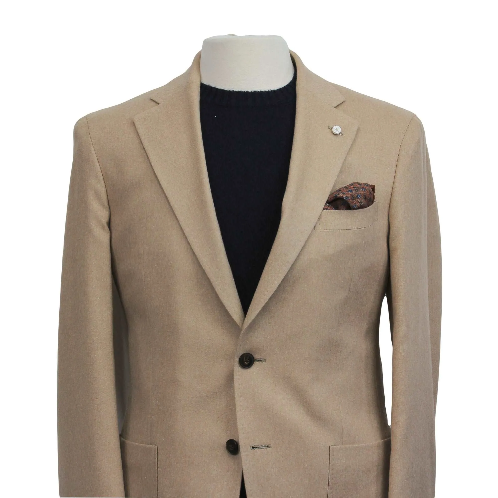 Beige Silk-Cashmere Contemporary Dream Fit Sport Jacket - Luigi Bianchi