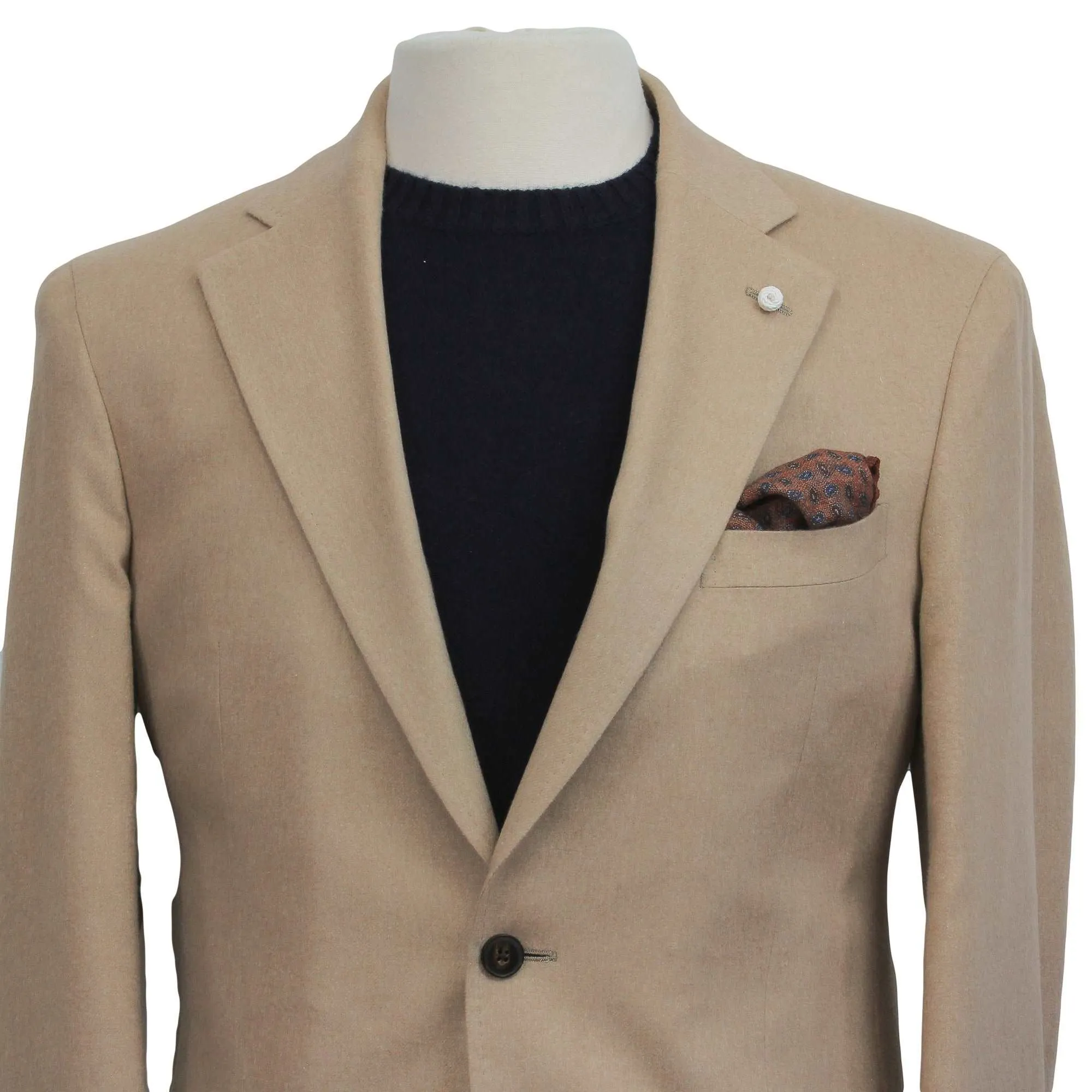 Beige Silk-Cashmere Contemporary Dream Fit Sport Jacket - Luigi Bianchi