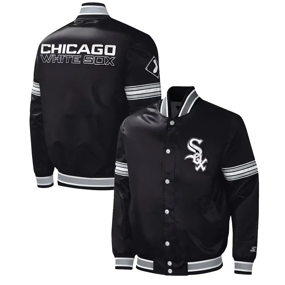 Black Chicago White Sox Midfield Satin Jacket