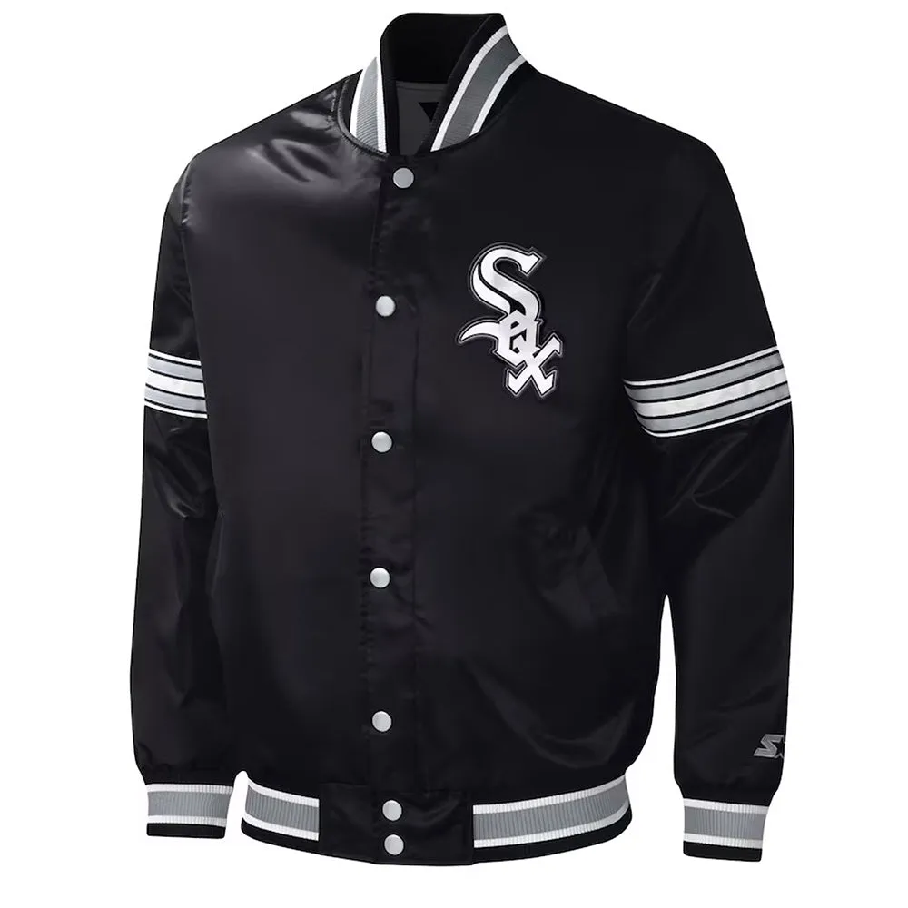 Black Chicago White Sox Midfield Satin Jacket