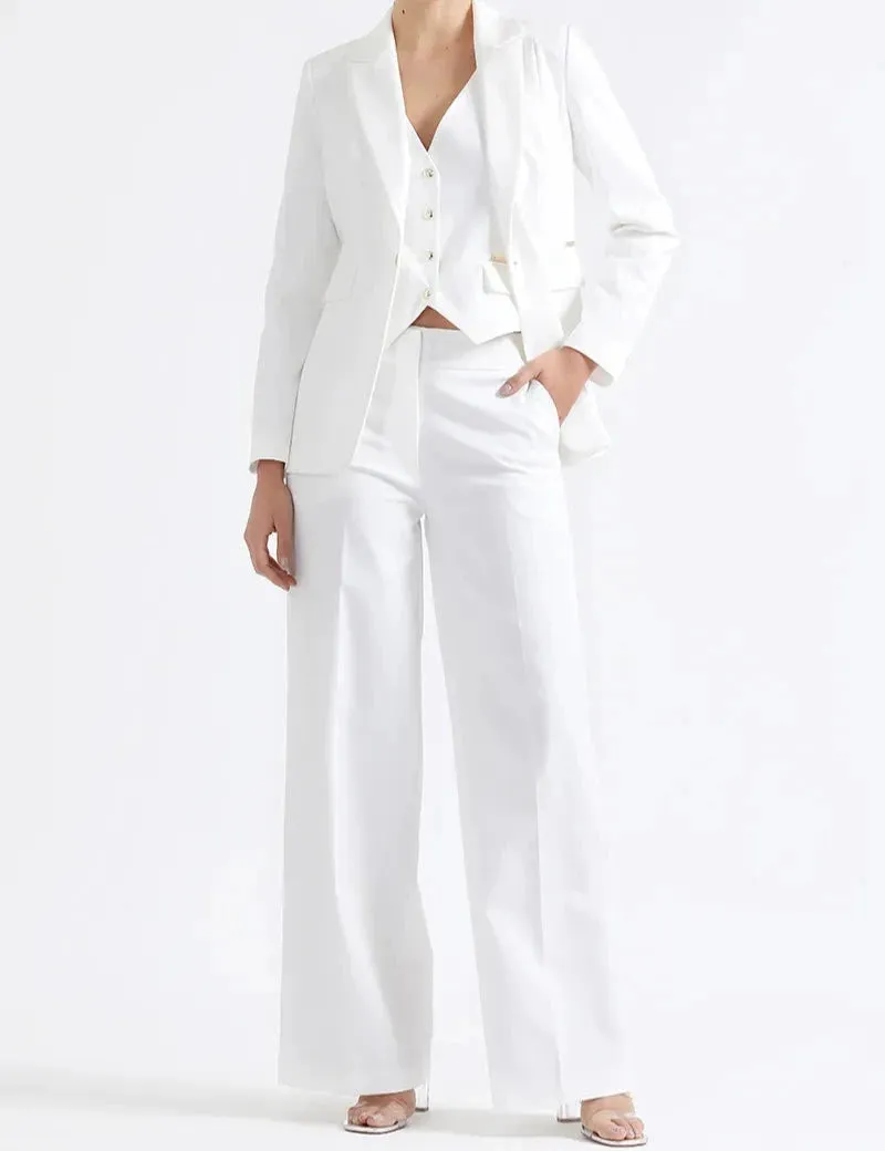 Blazer Mujer Entallado Crudo