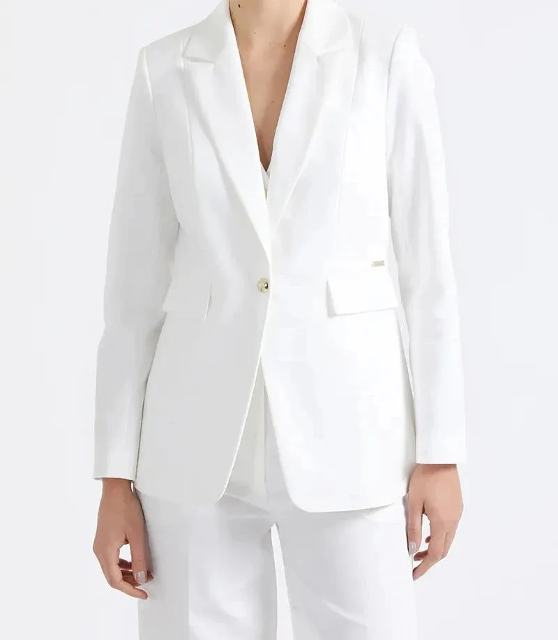 Blazer Mujer Entallado Crudo