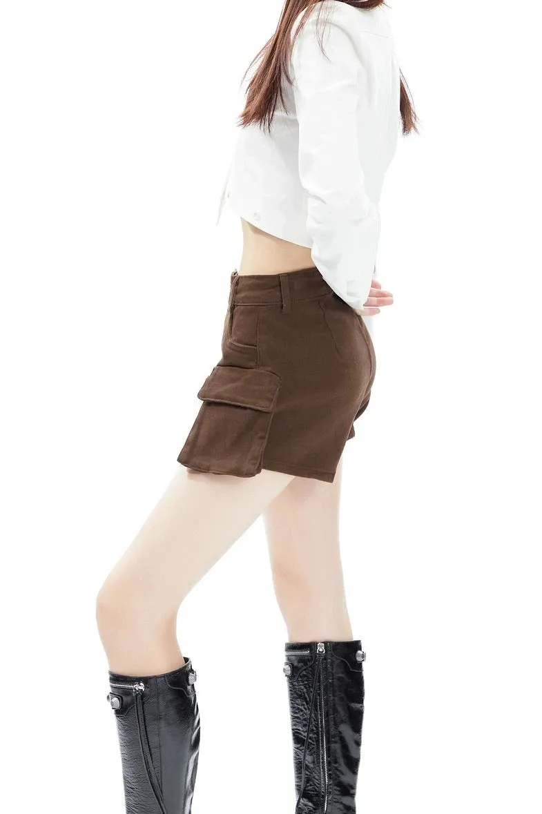 Cargo Pocket Buckle Detail Shorts