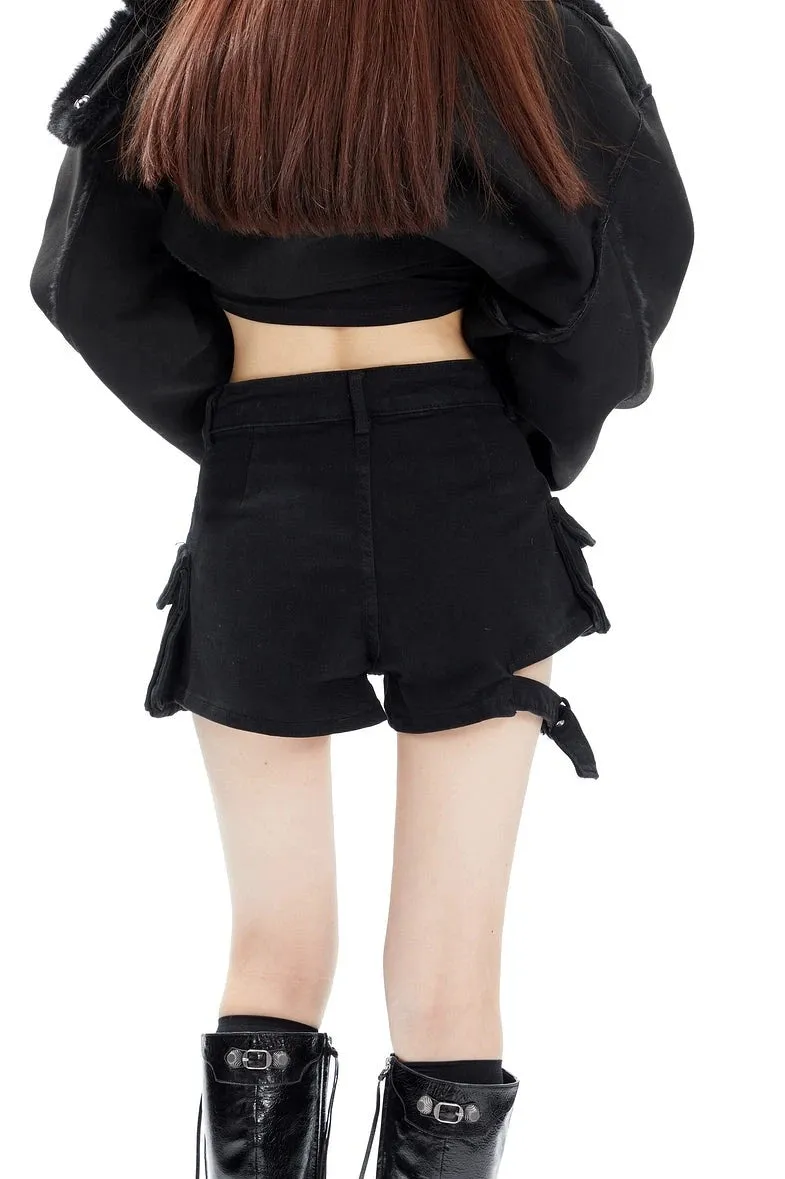 Cargo Pocket Buckle Detail Shorts