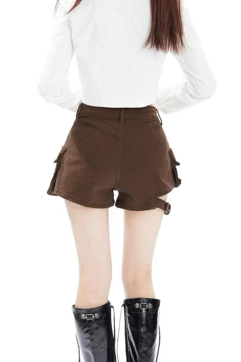 Cargo Pocket Buckle Detail Shorts