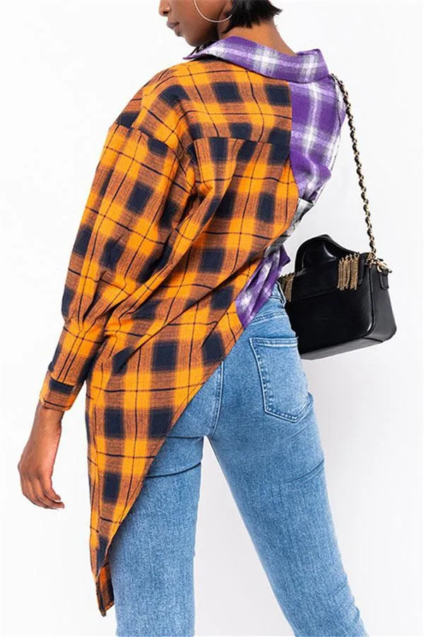 Casual Irregular Patchwork Tops