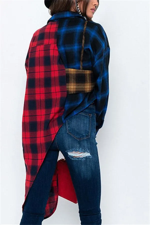 Casual Irregular Patchwork Tops