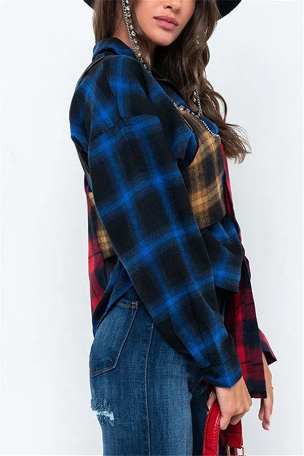Casual Irregular Patchwork Tops