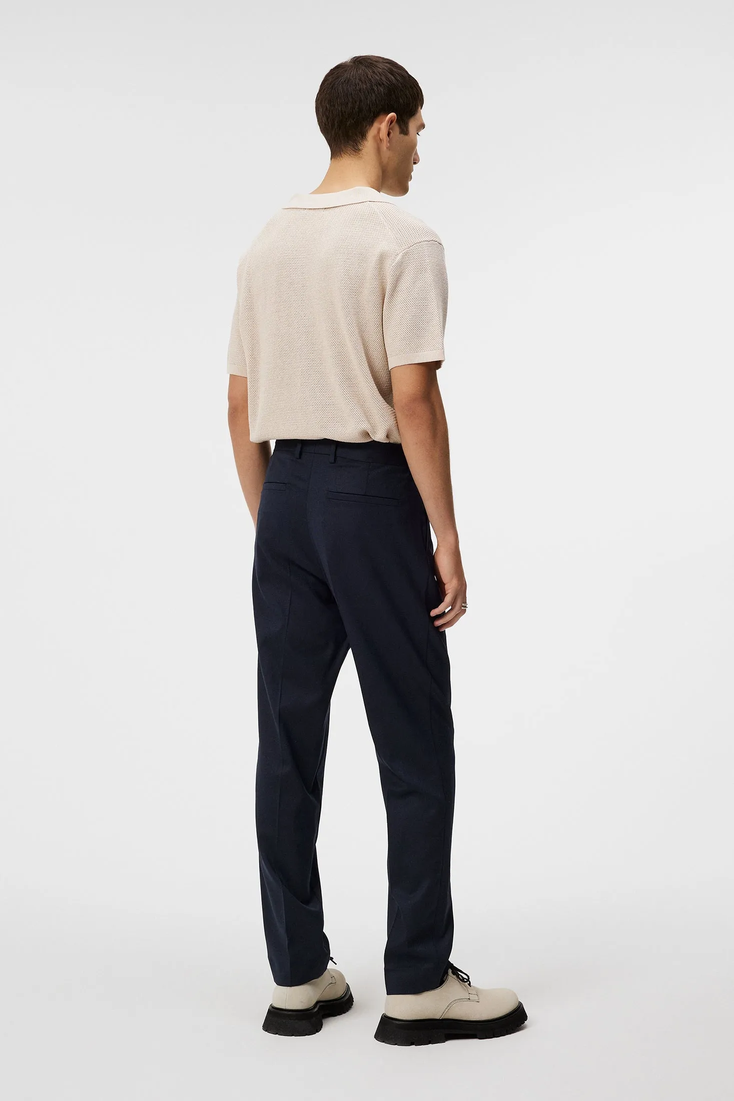 Cato Pleated Twill Pants / JL Navy