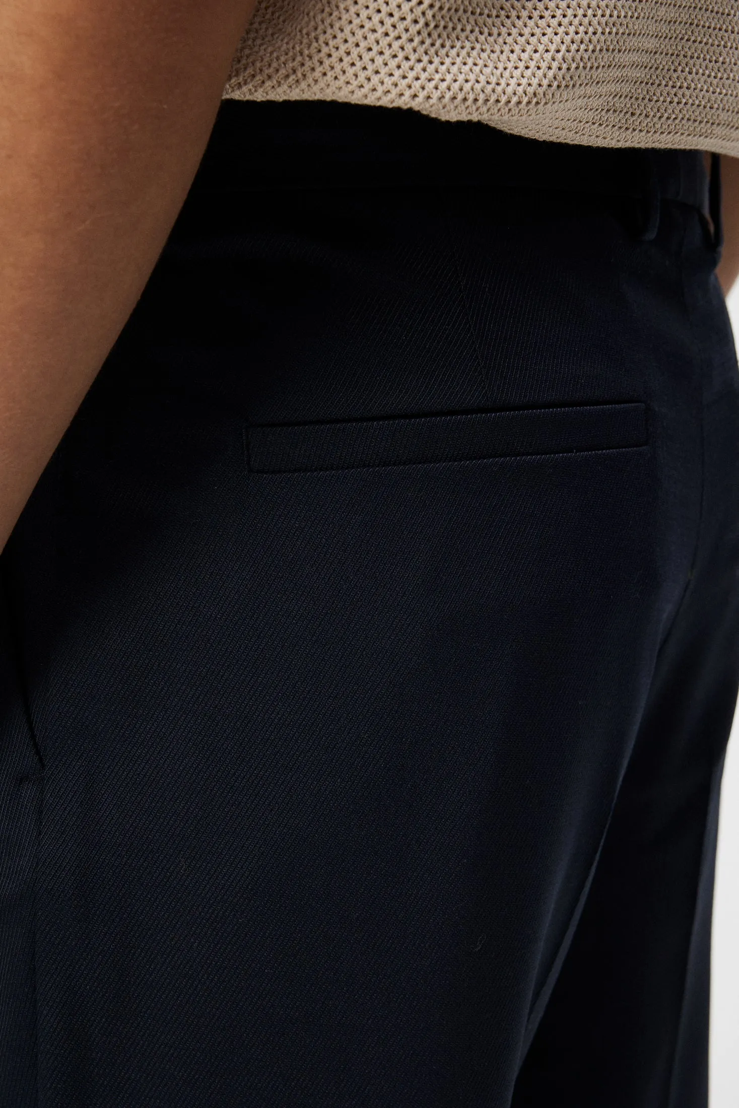 Cato Pleated Twill Pants / JL Navy