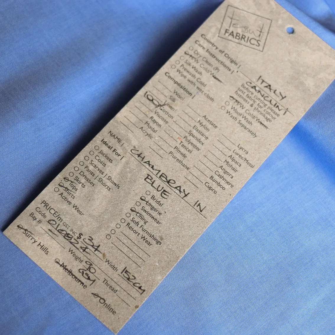 Chambray In Blue Shirting