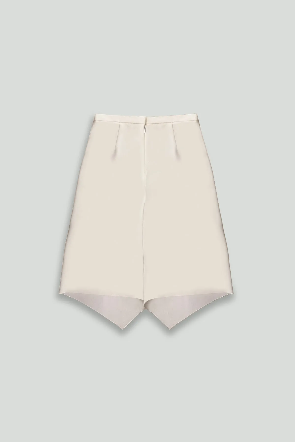 Cream Lightweight Microfiber Smart Gabardine V Culotte Pant