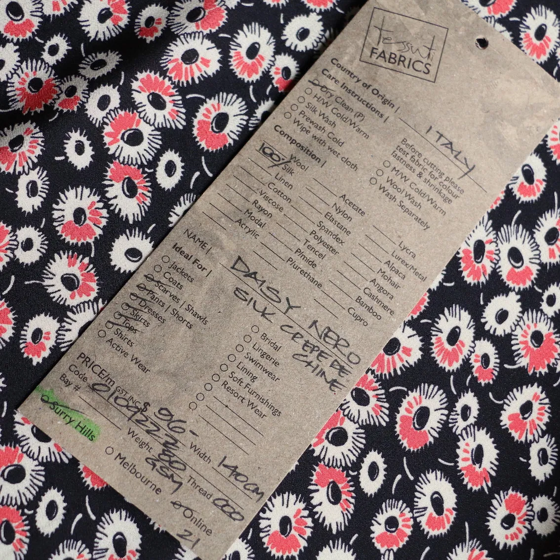 Daisy Nero Silk Crepe De Chine