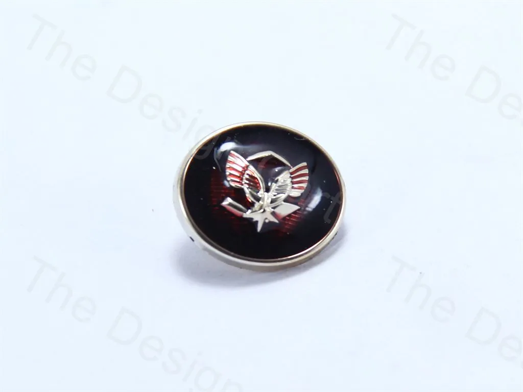 Dark Red Round Wings Design Designer Suit Buttons