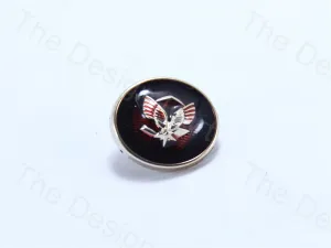 Dark Red Round Wings Design Designer Suit Buttons