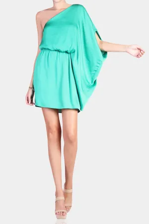 Dramatic Draped Mint Green Dress