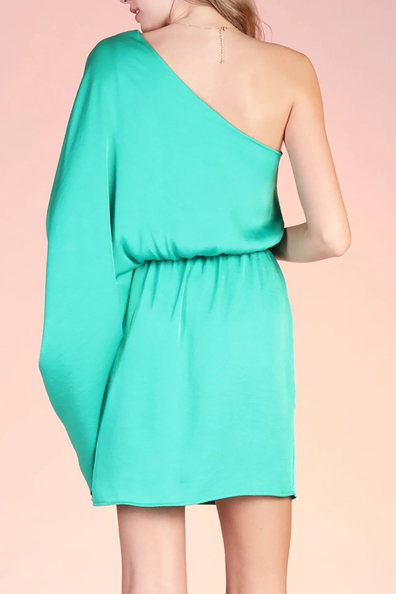 Dramatic Draped Mint Green Dress