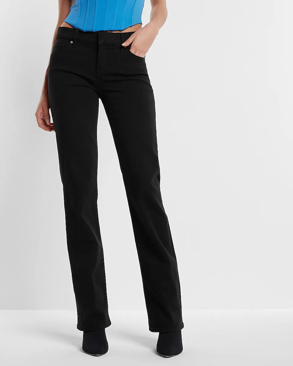 Editor Low Rise Black Bootcut Jeans in Pitch Black