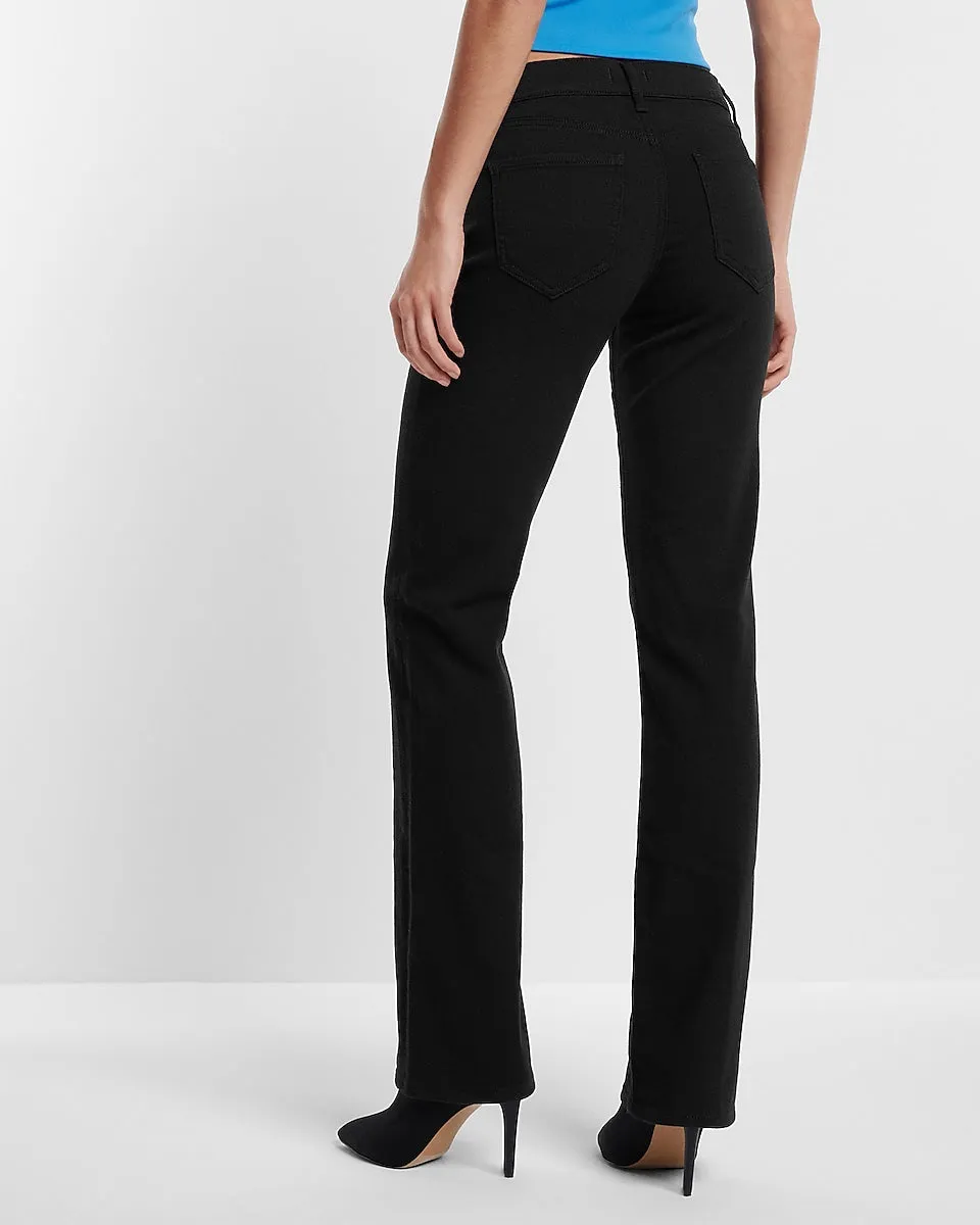 Editor Low Rise Black Bootcut Jeans in Pitch Black