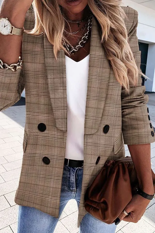 Fashion Buttons Design Ladies Blazer