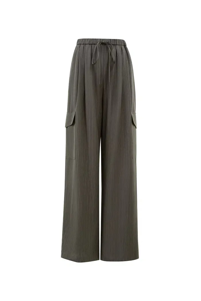 Hana Striped Pants in Fine Worsted Wool