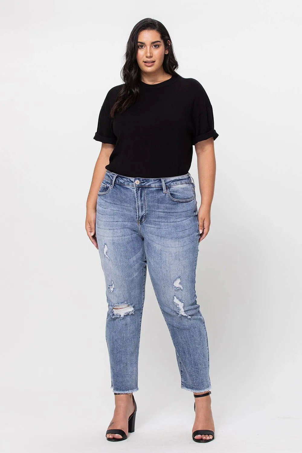 High Rise Distressed Jean - VOLUME