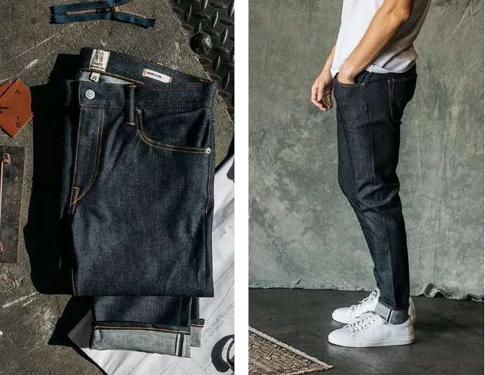 Kato CORE - The Scissors Slim Tapered 10.5 Oz Denim Jeans - Indigo Raw