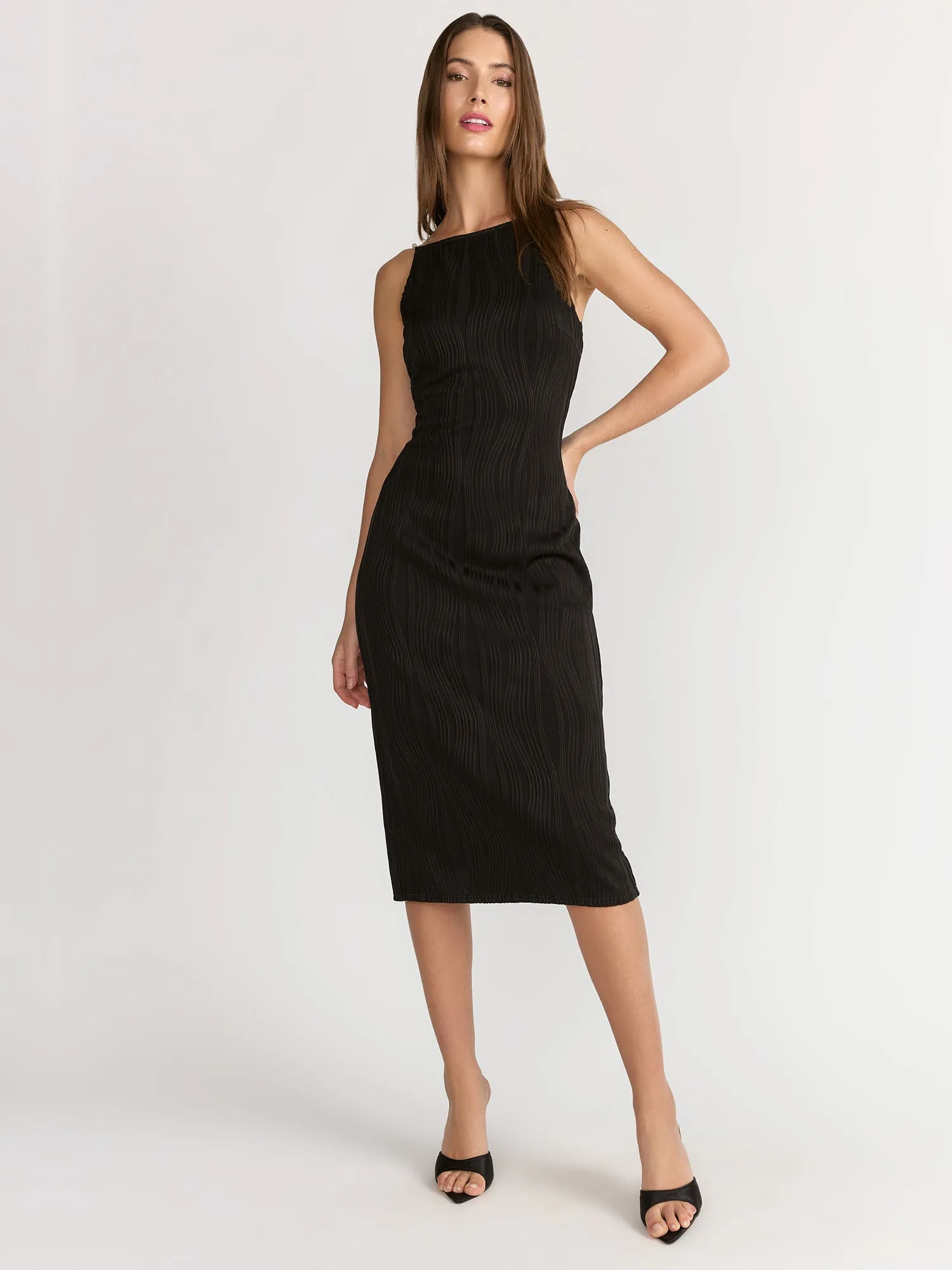Lena Pearl Strap Textured Bodycon Dress - Brands We Love