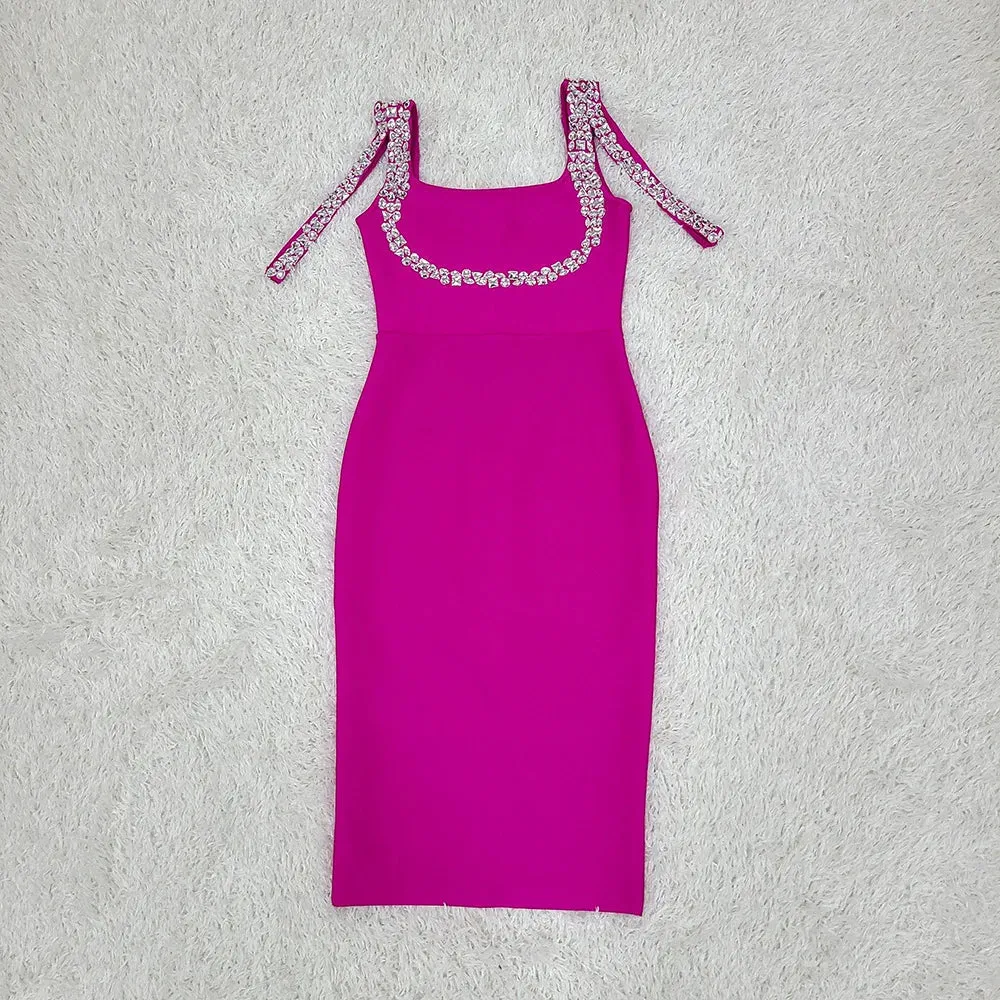 Lilian Diamond Bandage Midi Dress