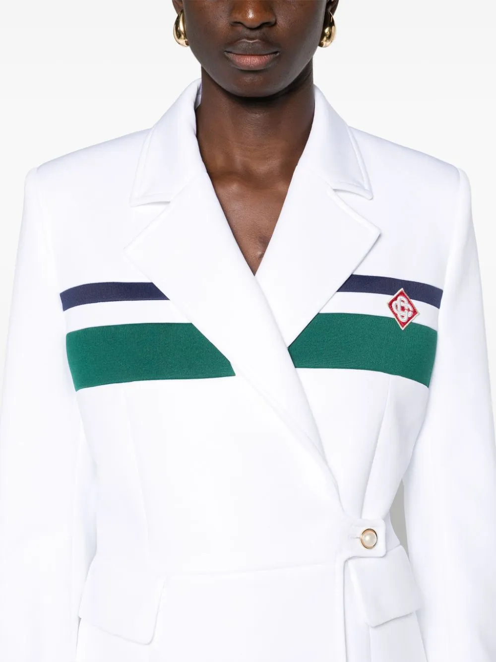 logo-patch double-breasted blazer