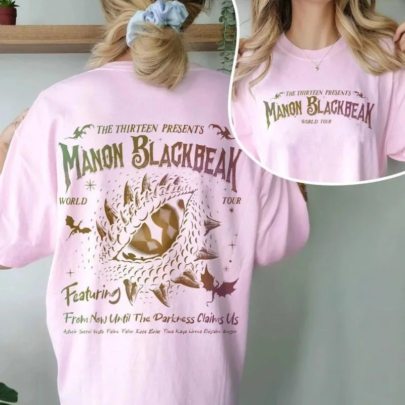 Manon Blackbeak Throne of Glass Shirt Comfort Cotton T Shirt for Women Casual Fashion Oversize Hip Hop Streetwear Summer Tops
