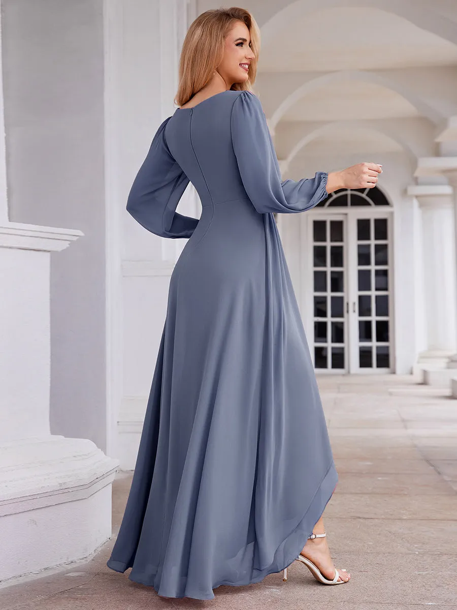 Maxi Long Chiffon Wholesale Evening Dresses With Long Sleeves