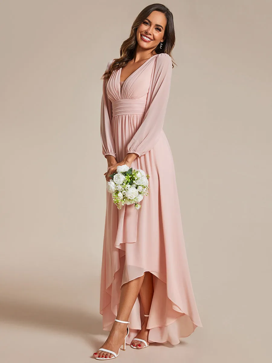 Maxi Long Chiffon Wholesale Evening Dresses With Long Sleeves