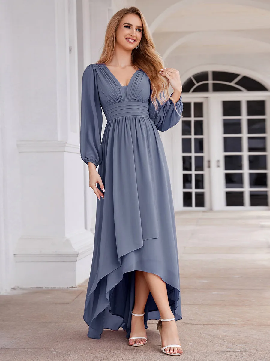 Maxi Long Chiffon Wholesale Evening Dresses With Long Sleeves