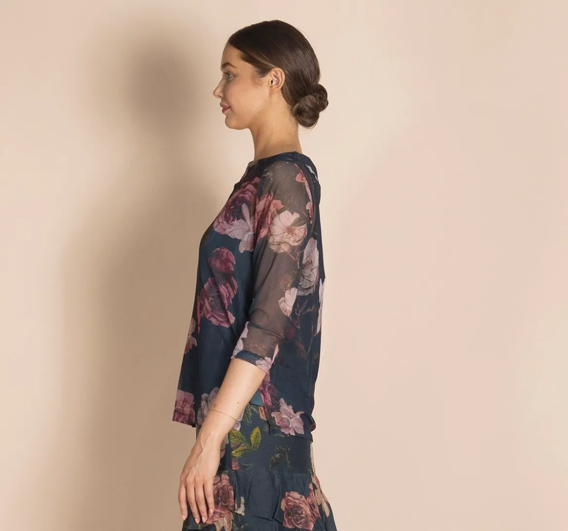 Megan Salmon Roses Tulle Audrey Tee