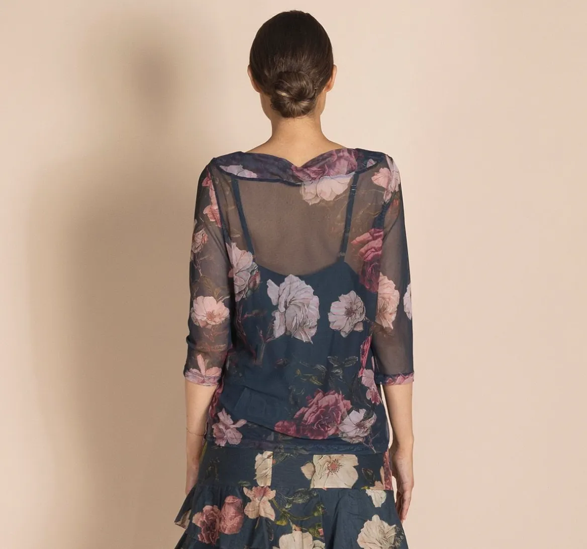 Megan Salmon Roses Tulle Audrey Tee