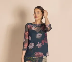 Megan Salmon Roses Tulle Audrey Tee