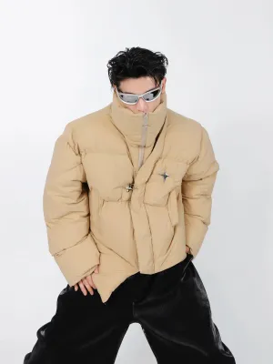 Metal Design Irregular Cotton Insulated Jacket