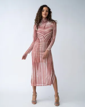 Mock Neck Midi Dress