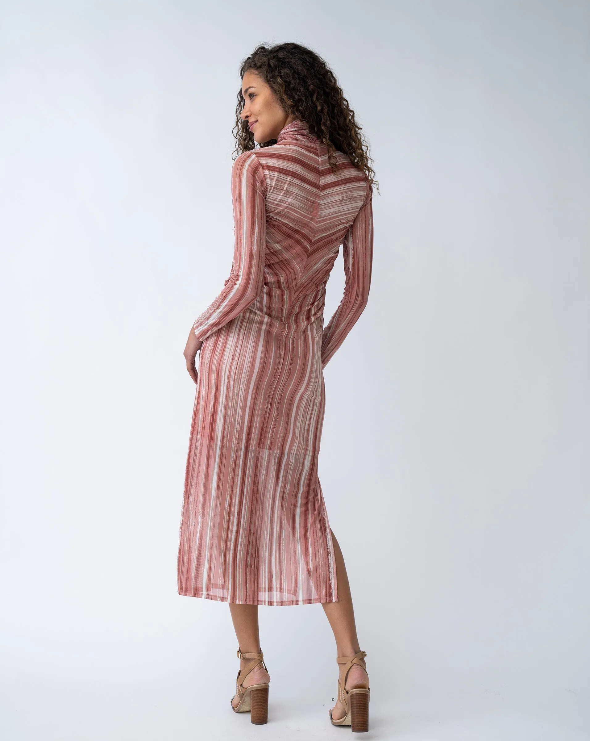 Mock Neck Midi Dress