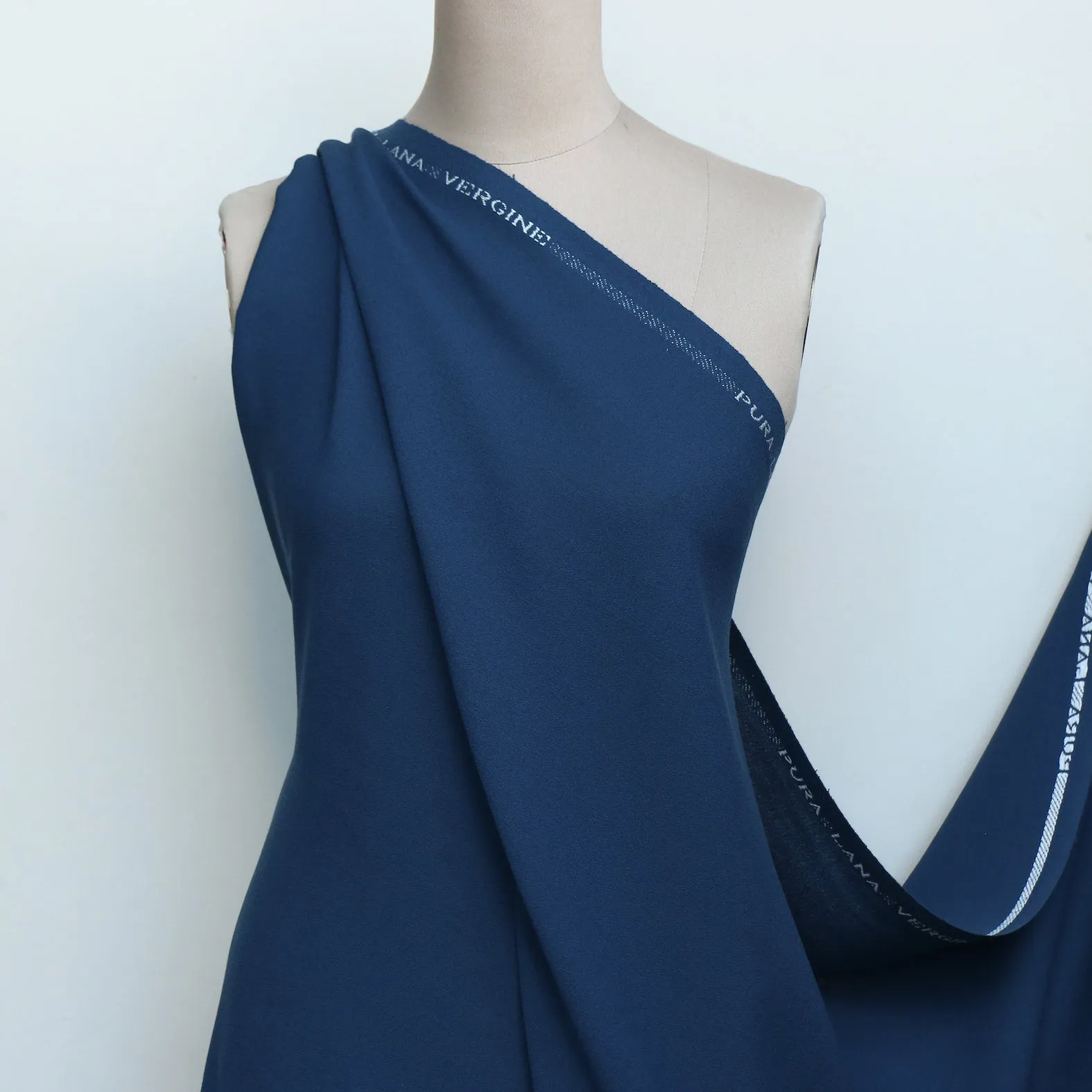 Motiv Denim Blue Wool Crepe